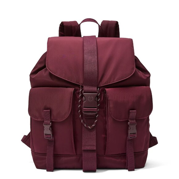 PINK Nylon Cargo Backpack Red Wine Burgundy Black Goth - Picture 8 of 8
